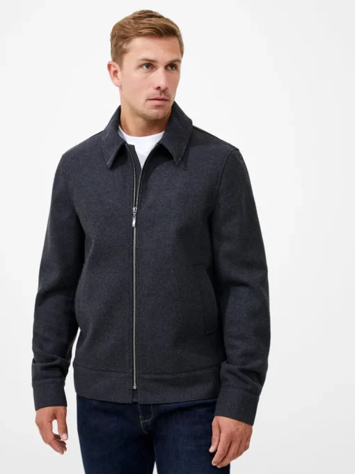 Wool Blend Blouson Coat