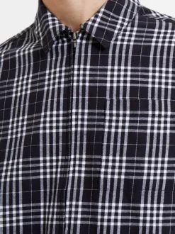 Zip Through Relaxed Pendine Check Shirt